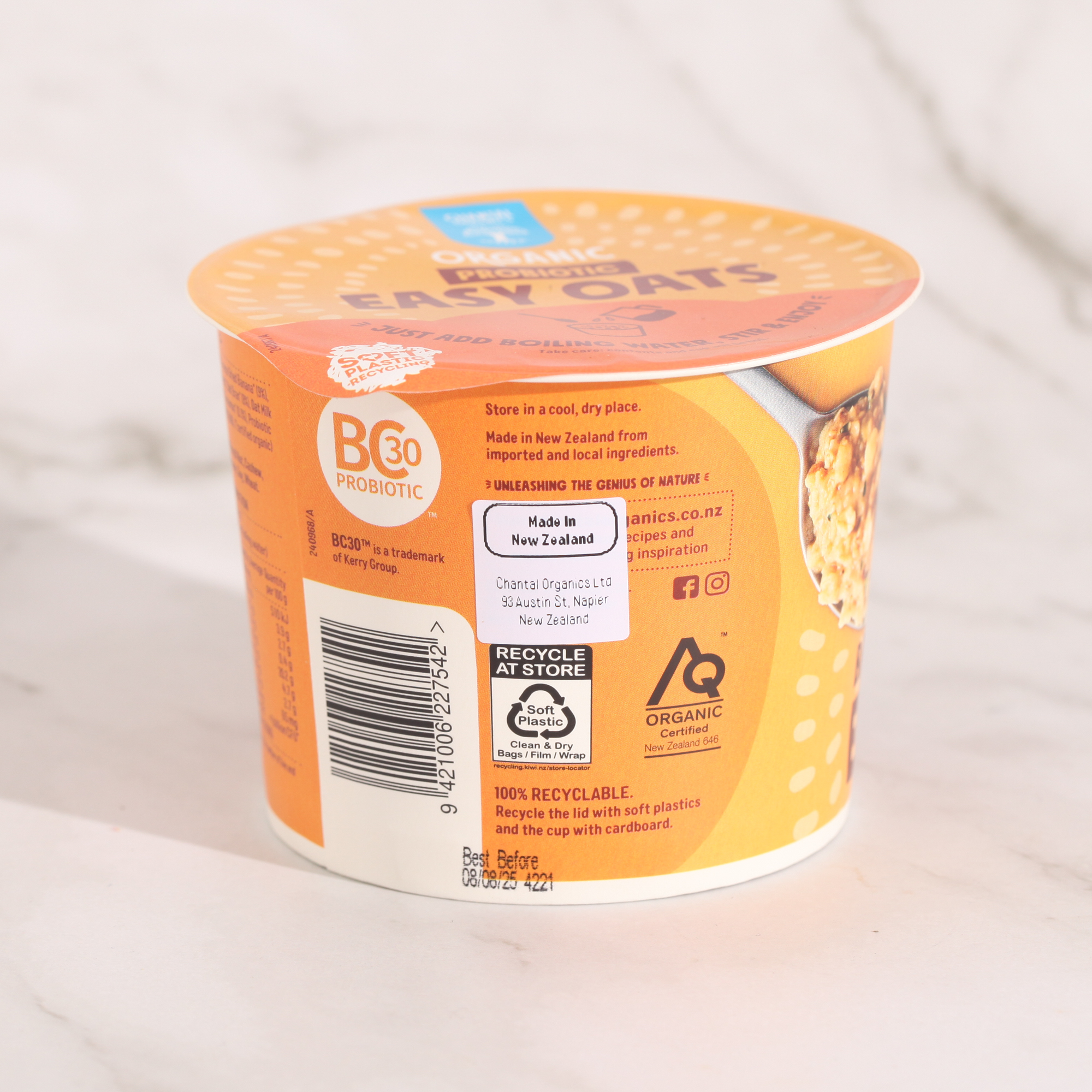 Probiotic Easy Oats Banana & Cinnamon - Chantal Organics